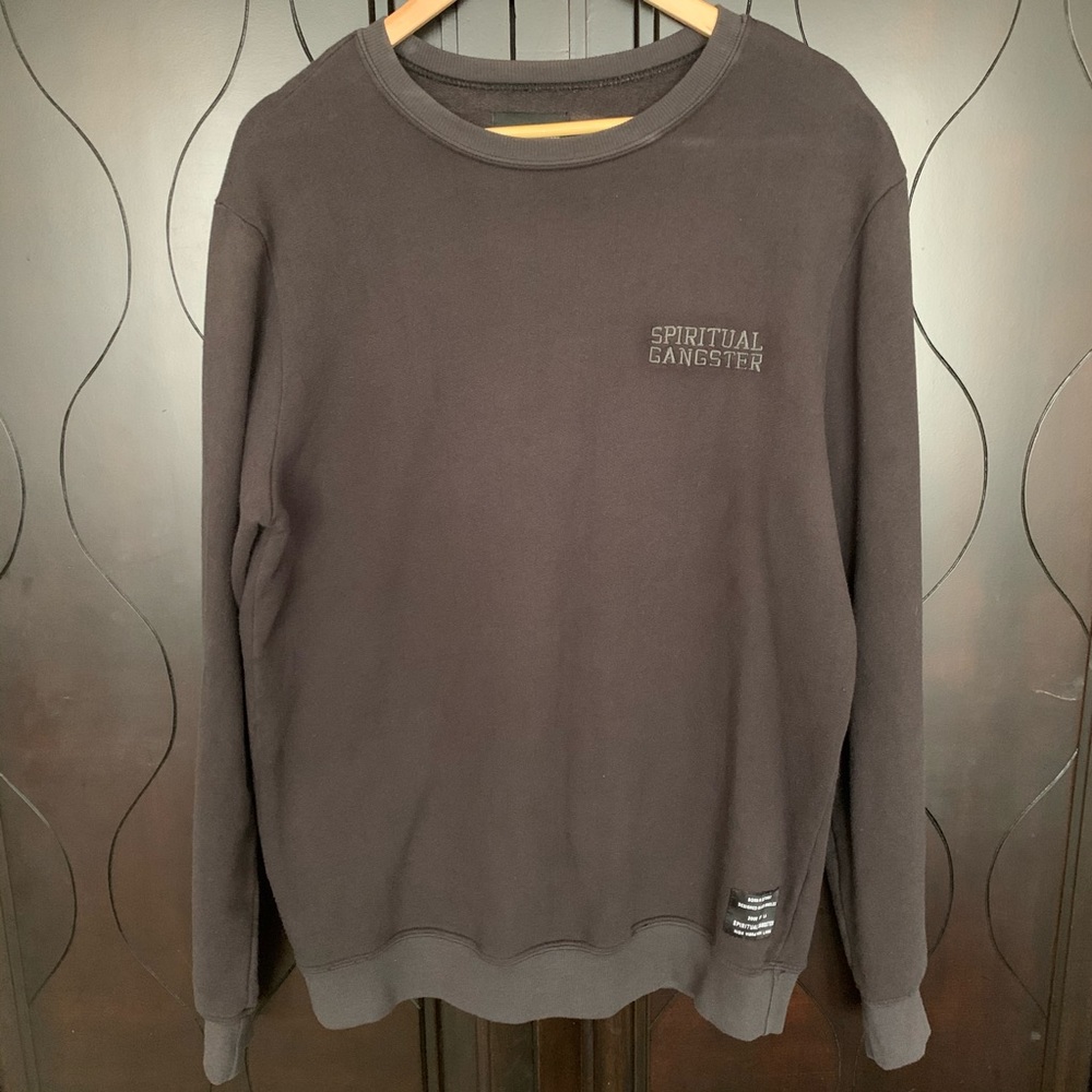 Spiritual Gangster Logo Embroidered Crewneck